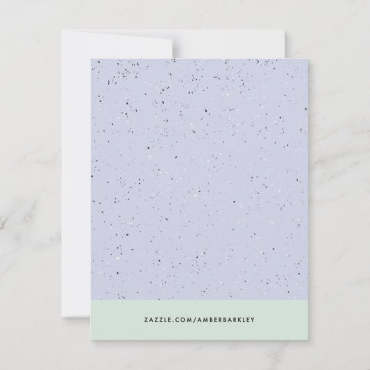 Minimalistische Terrazzo Monogram Stationery - Min Ankündigung (Rückseite)