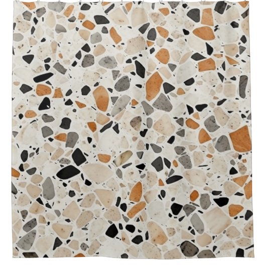 Minimalistische Terrazzo Textur Duschvorhang (Vorderseite)