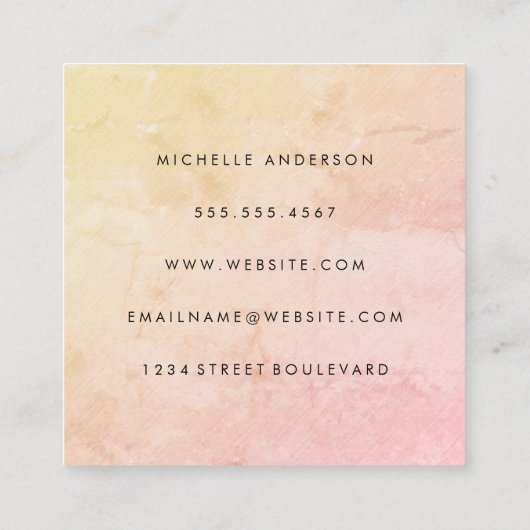 Minimalistische Textur Quadratische Visitenkarte (Rückseite)