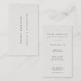 Minimalistische Texturkleidung Visitenkarte