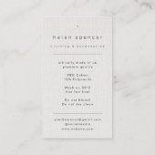 Minimalistische Texturkleidung Visitenkarte (Rückseite)