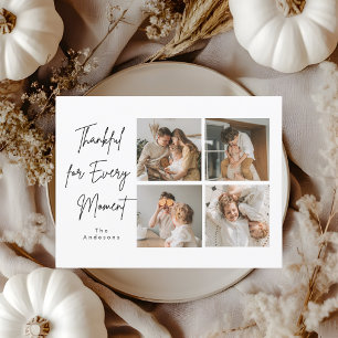 Minimalistische Thanksgiving-Fotocollage Postkarte