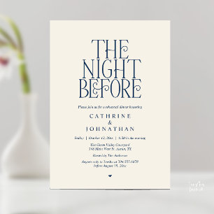 Minimalistische "The Night Before"-Probedinnerfeie Einladung