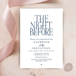 Minimalistische "The Night Before"-Probedinnerfeie Einladung