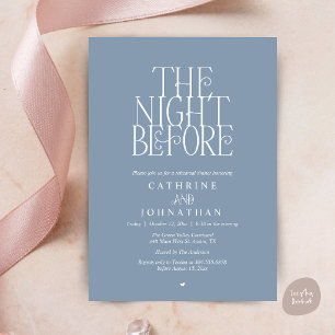 Minimalistische "The Night Before"-Probedinnerfeie Einladung
