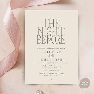 Minimalistische "The Night Before"-Probedinnerfeie Einladung