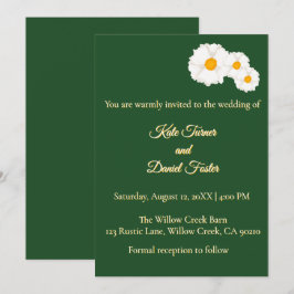 Minimalistische tiefgrüne Hochzeitseinladung Einladung