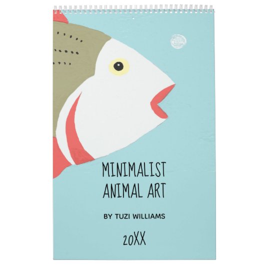 Minimalistische Tierart Pastel Bird Fox Kaninchend Kalender (Titelbild)