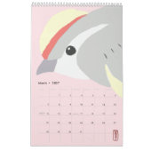 Minimalistische Tierart Pastel Bird Fox Kaninchend Kalender (Mär 2027)