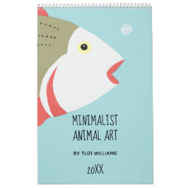 Minimalistische Tierart Pastel Bird Fox Kaninchend Kalender