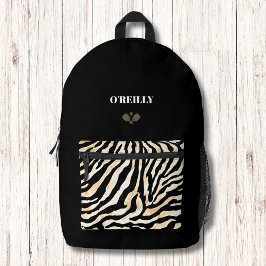 Minimalistische Tierdruckauflage Modernes Monogram Bedruckter Rucksack