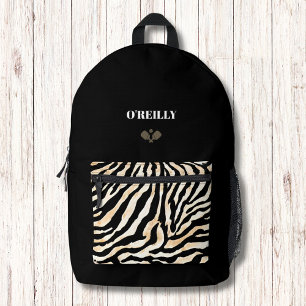 Minimalistische Tierdruckauflage Modernes Monogram Bedruckter Rucksack