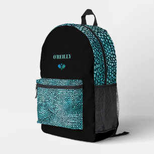 Minimalistische Tierdruckauflage Modernes Monogram Bedruckter Rucksack