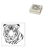 Minimalistische Tiger Kopf Kontur Holz Gummistempel (Stempel)