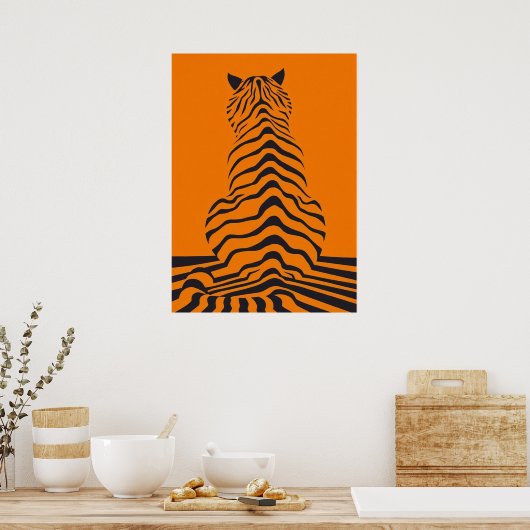 Minimalistische Tiger Streifen Poster (Küche)