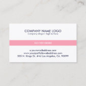 Minimalistische tinrosa Streifen auf weiß Visitenkarte (Rückseite)