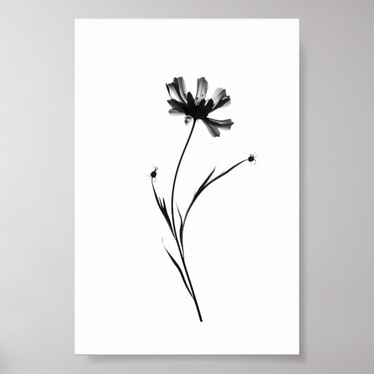 Minimalistische Tinte Blume Abstrakte Florenz Kuns Poster (Vorne)