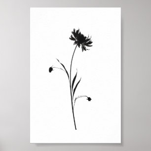 Minimalistische Tinte Blume Abstrakte Florenz Kuns Poster