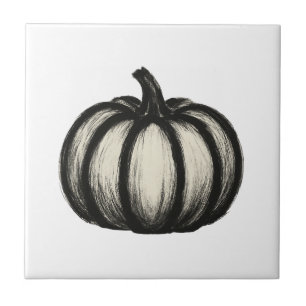 Minimalistische Tinte Pumpkin - Herbsternte Kunst Fliese
