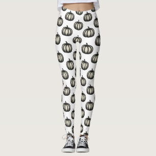 Minimalistische Tinten-Kürbis – Herbsternte-Kunst Leggings