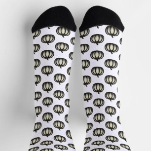 Minimalistische Tinten-Kürbis – Herbstliche Ernte- Socken