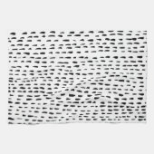 Minimalistische Tintenpatronen Schwarz-weiß Geschirrtuch (Horizontal)