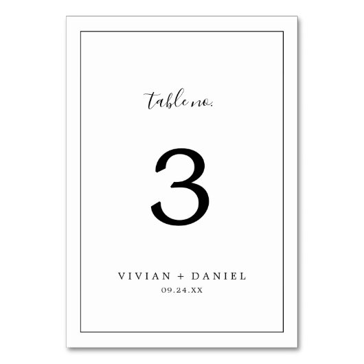 Minimalistische Tischnummer (Vorderseite)
