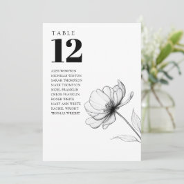 Minimalistische Tischnummer