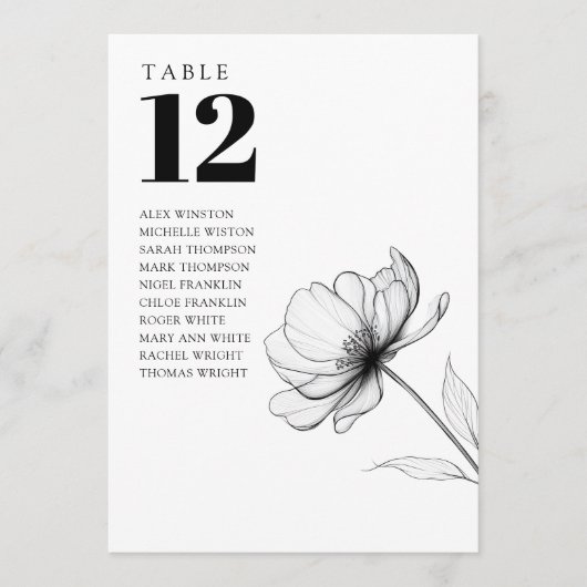 Minimalistische Tischnummer (Vorderseite)