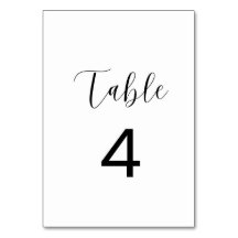 Minimalistische Tischnummer 4 Karte