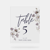 Minimalistische Tischnummer der dunklen Marine Acrylschild (Vorderseite)