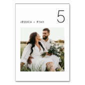 Minimalistische Tischnummer des Hochzeitsstils Fot (Rückseite)