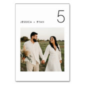 Minimalistische Tischnummer des Hochzeitsstils Fot (Vorderseite)