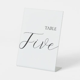 Minimalistische Tischnummer Fünf  Sockelschild