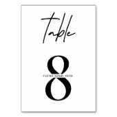 Minimalistische Tischnummer für einfache Sitzkarte (Rückseite)