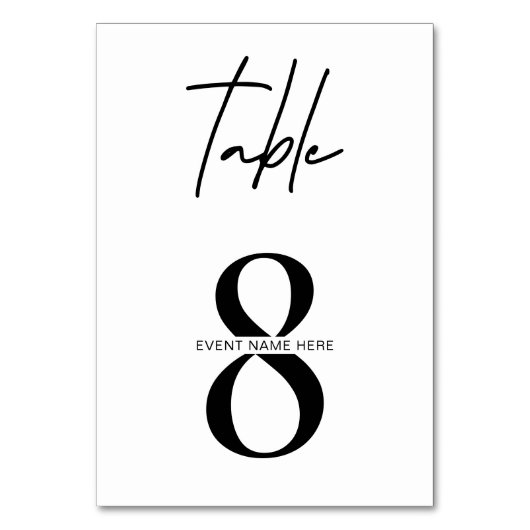Minimalistische Tischnummer für einfache Sitzkarte (Rückseite)