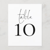 Minimalistische Tischnummer für Farbhochzeiten (Vorderseite)