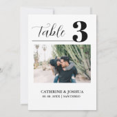 Minimalistische Tischnummer für Hochzeitsfeiern Fo (Rückseite)