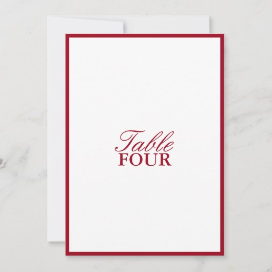 Minimalistische Tischnummer für moderne Script-Hoc (Vorderseite)