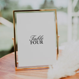 Minimalistische Tischnummer für moderne Script-Hoc