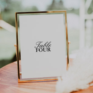 Minimalistische Tischnummer für moderne Script-Hoc