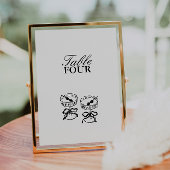 Minimalistische Tischnummer für moderne Script-Hoc