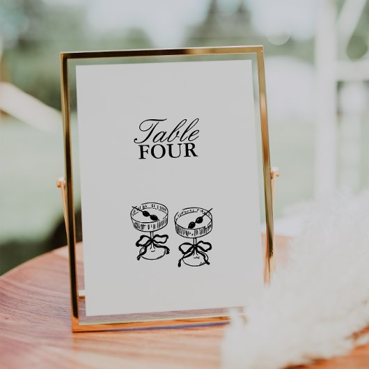 Minimalistische Tischnummer für moderne Script-Hoc