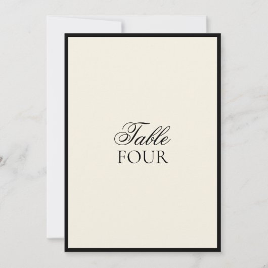 Minimalistische Tischnummer für moderne Script-Hoc (Vorderseite)