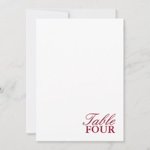 Minimalistische Tischnummer für moderne Script-Hoc