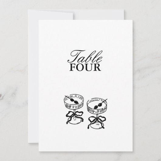 Minimalistische Tischnummer für moderne Script-Hoc (Vorderseite)