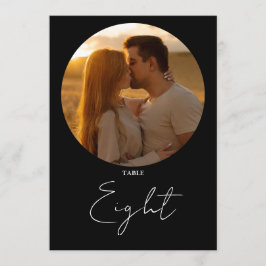 Minimalistische Tischnummer für Schwarz und Weiß