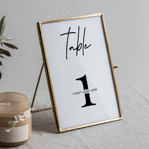 Minimalistische Tischnummer Gala Abendessen