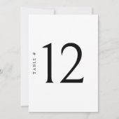 Minimalistische Tischnummer Hochzeitskarte (Vorderseite)