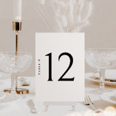 Minimalistische Tischnummer Hochzeitskarte
